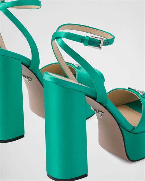 prada velcro sandals womens|Prada high heeled satin sandals.